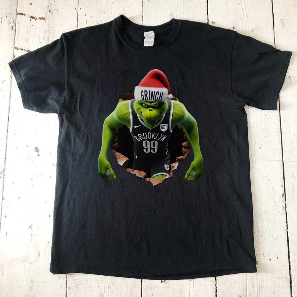 Brooklyn Nets Grinch Christmas T-Shirt - Nba Shirt - Unisex Black T-Shi…